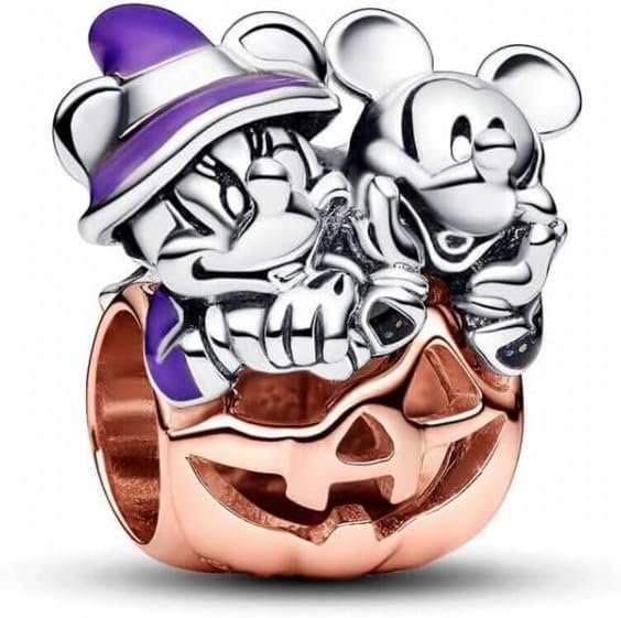 Celebra un mágico Halloween con el colgante de calabaza de Halloween de Mickey Mouse y Minnie Mouse de Disney